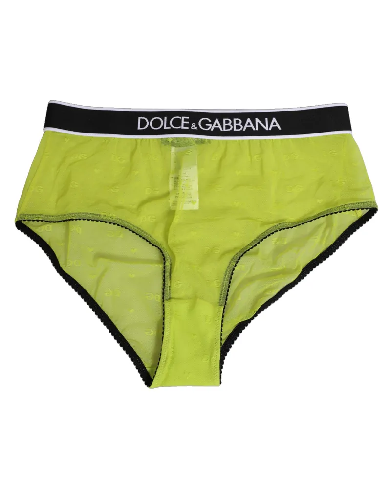 Dolce & Gabbana Women Green Nylon Logo Waistband Brief Panty Underwear 07+pa Clothing Green