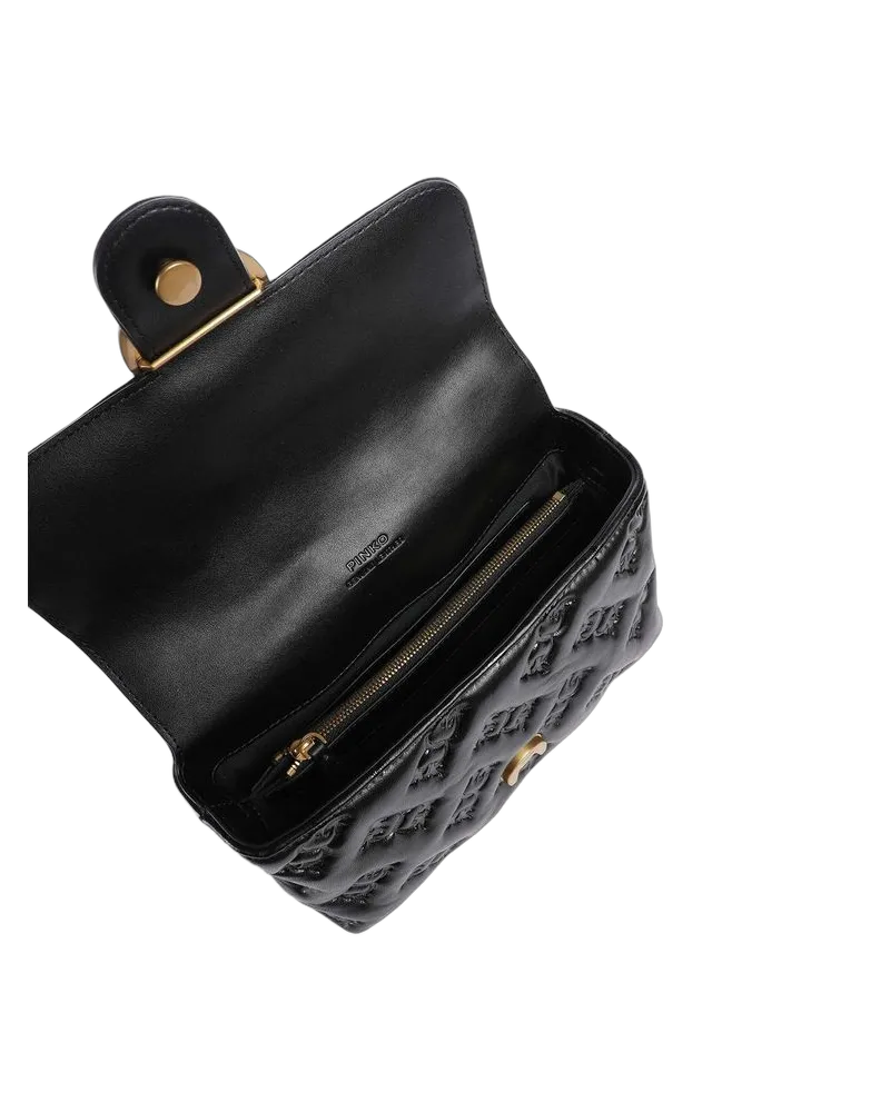 Pinko Women's Top Handle Bag Black Sheep Leather - Top-Handle-Bags Black