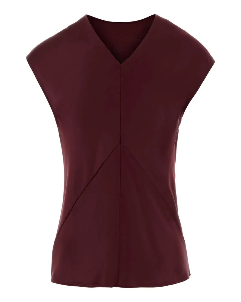 Alberta Ferretti Satin Viscose Tank Top — Red Red