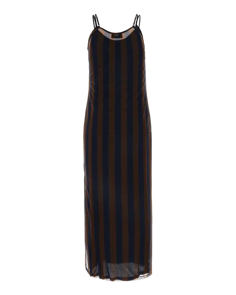 Fendi Women's Printed Stretch Tulle Dress Cocoanavy Abiti Navy