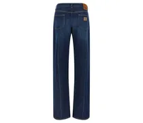 Women's Blue Cotton Straight-Leg Jeans Clothing
