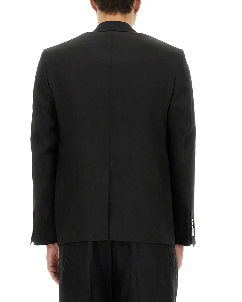Dolce & Gabbana Double-Breasted Linen Jacket — Black Black
