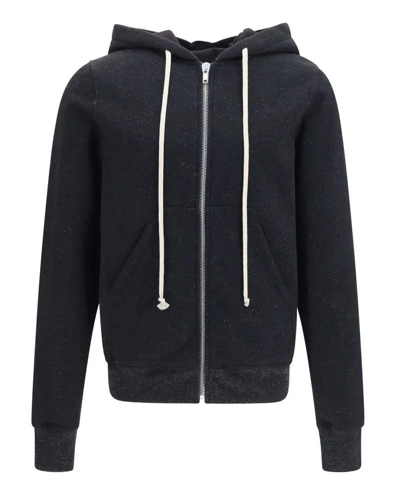Rick Owens Men's Hooded Sweatshirt Jason Black Cotton Sweatshirts Sweater Black
