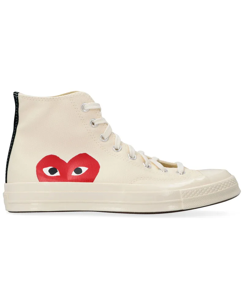 Comme des Garçons Men's Chuck 70 High-Top Sneakers Cream Cotton; Rubber Trainers Cream