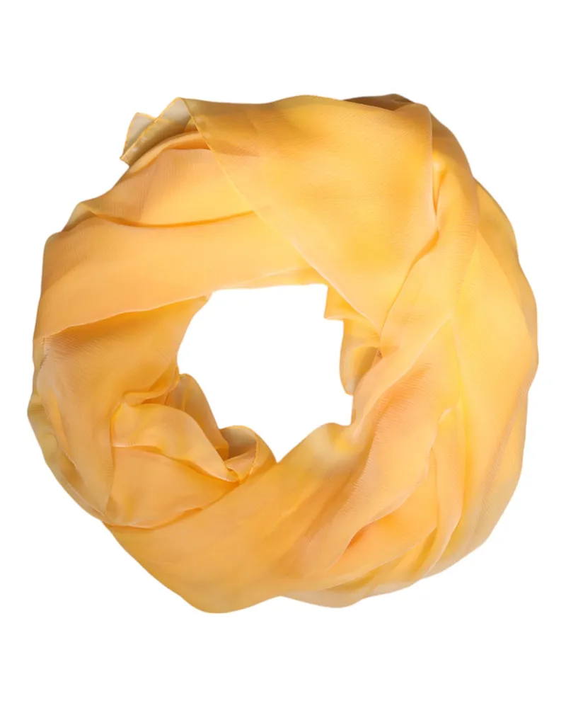 Dolce & Gabbana Women's Yellow Silk Rectangle Wrap Shawl Scarf Yellow