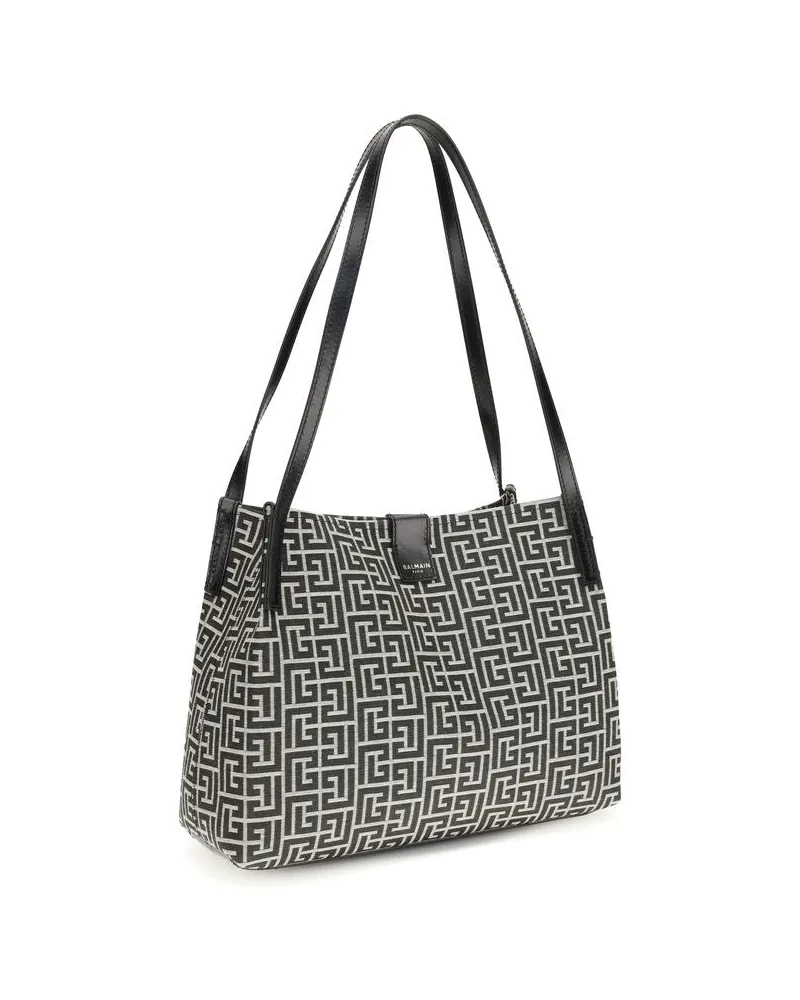 Balmain Women's Black Cotton Shoulder Bag Black