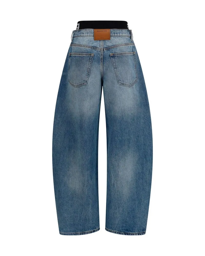Alexander Wang Women's Blue Cotton Relaxed Fit Jeans Clothing Blue