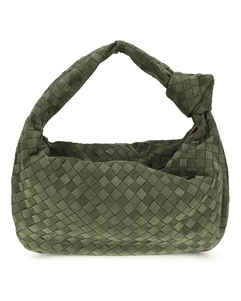 Bottega Veneta Women's Shoulder Bag Jodie Green Tweed-Gold Calf Leather Tweed/gold Green