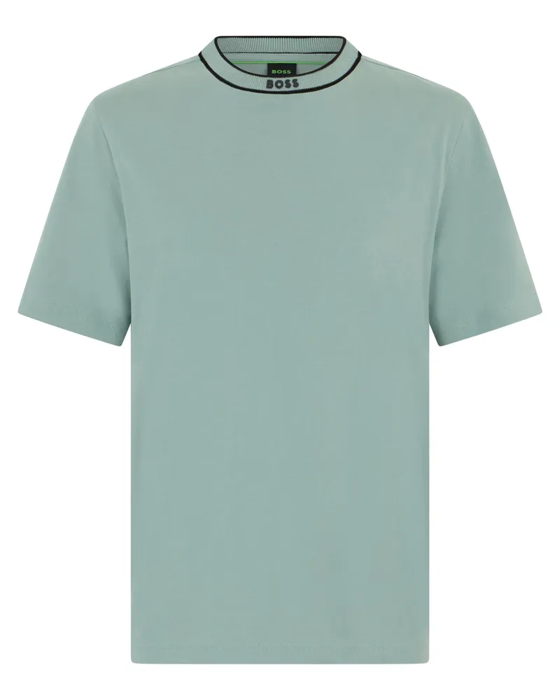 HUGO BOSS Men's Short-Sleeve Cotton T-Shirt Green T-Shirts And Polos Green