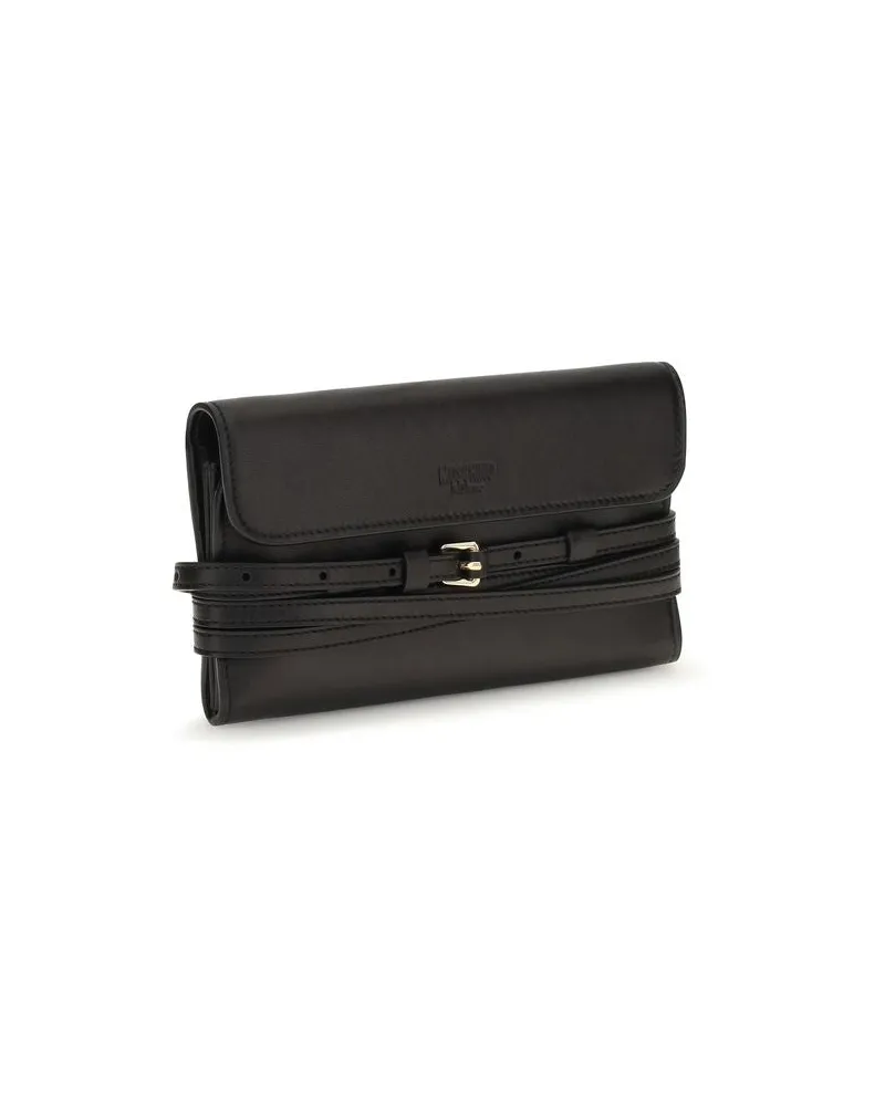 Moschino Women's Black Goatskin Shoulder Bag Black