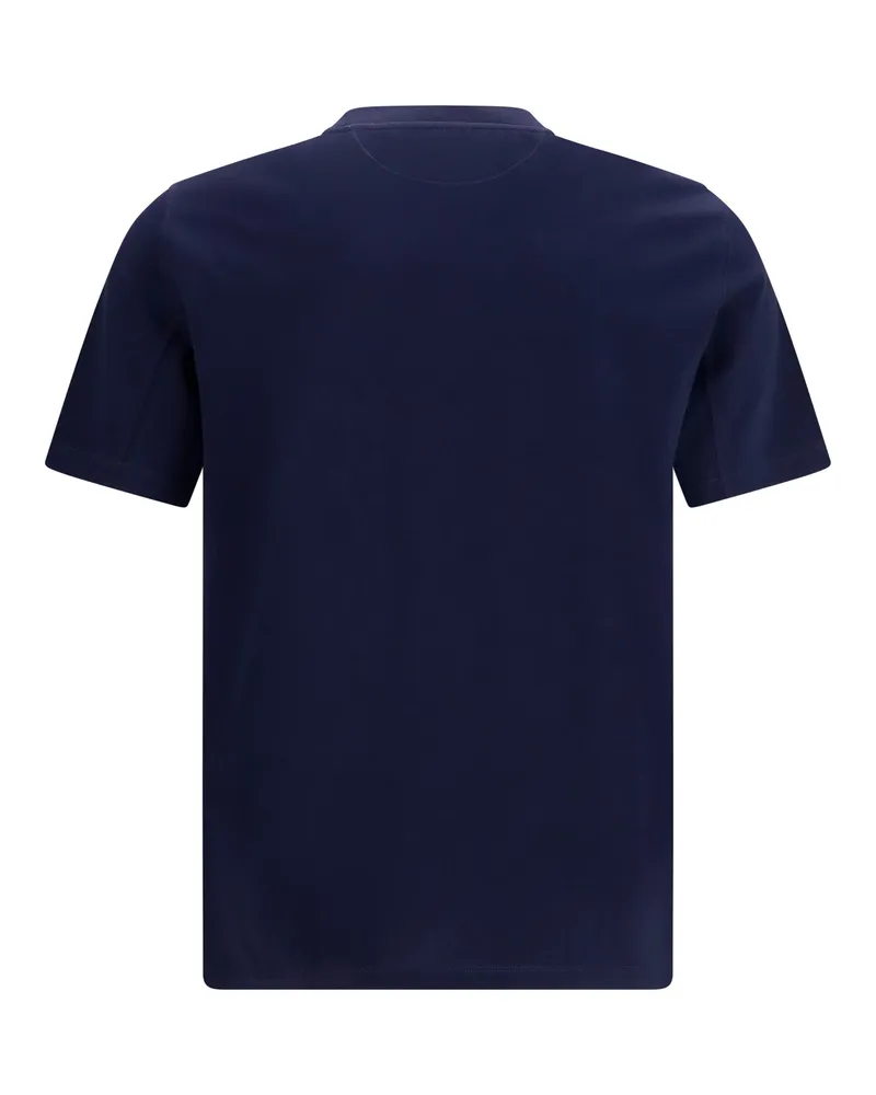 Brunello Cucinelli Men T-Shirt Cotton Printed Grey T-Shirts And Polos Navy