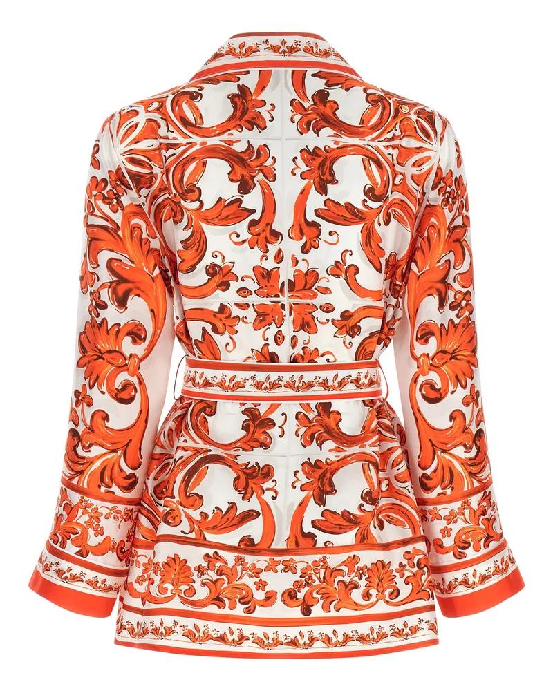 Dolce & Gabbana Women's Orange Silk Blouse Orange
