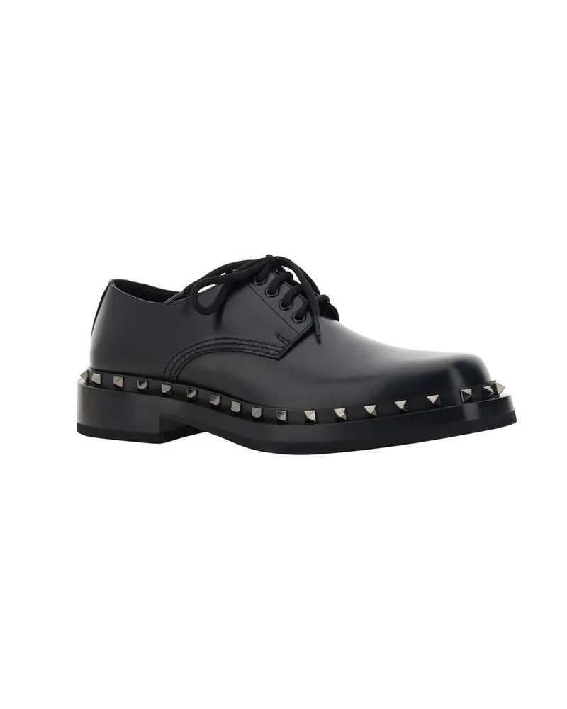 Valentino Garavani Men's Black Calfskin Oxfords And Derbies Shoe Black
