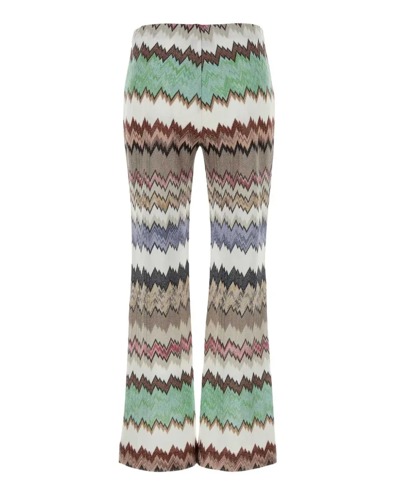 Missoni Women's Embroidered Viscose Pant Multiwhite Pantaloni Trousers Multicolor
