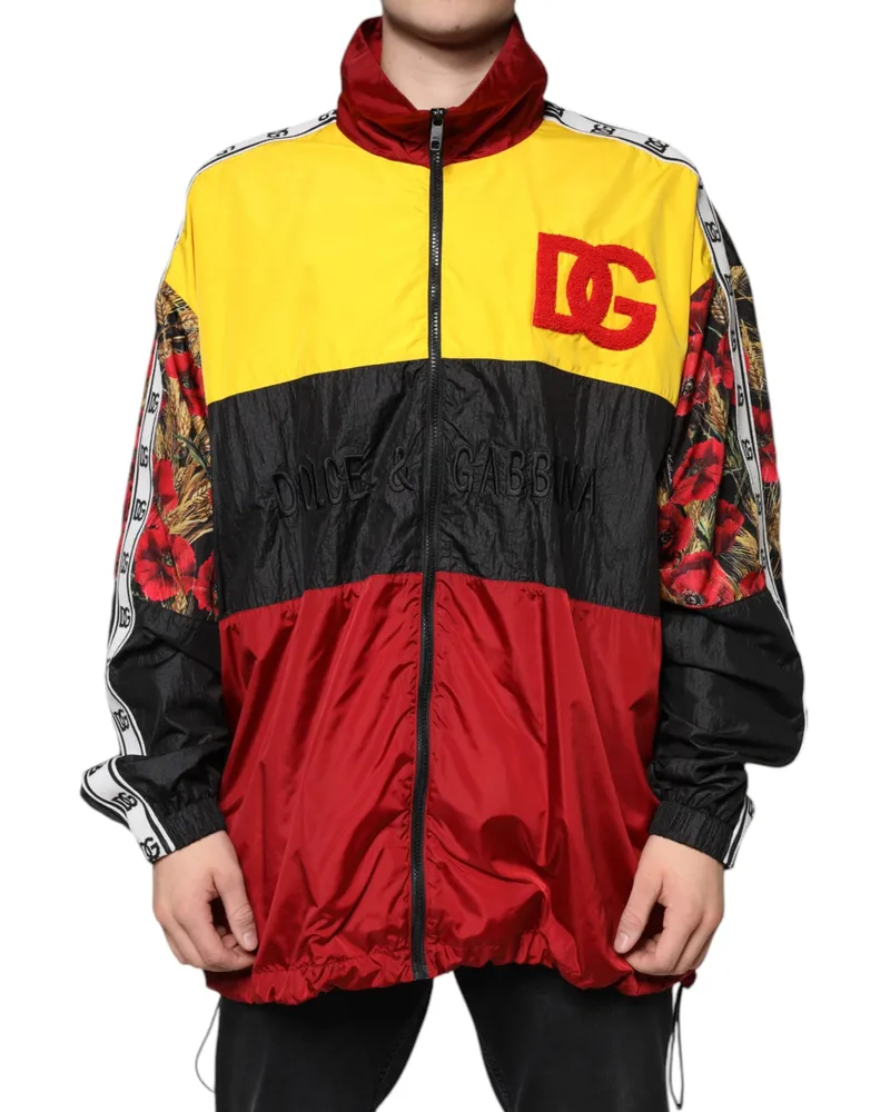 Dolce & Gabbana Multicolor Patchwork Men Full Zip Sweater Polyester Clothing Multicolor