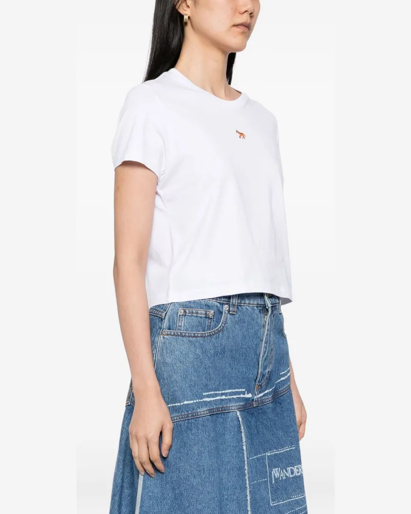 Kitsuné Baby Fox-Embroidered Cotton T-Shirt — White White