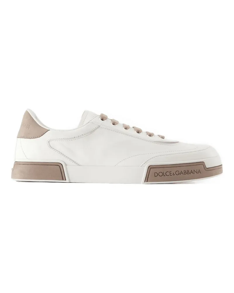 Dolce & Gabbana Men's Color-Block Calfskin Sneaker White Flats White