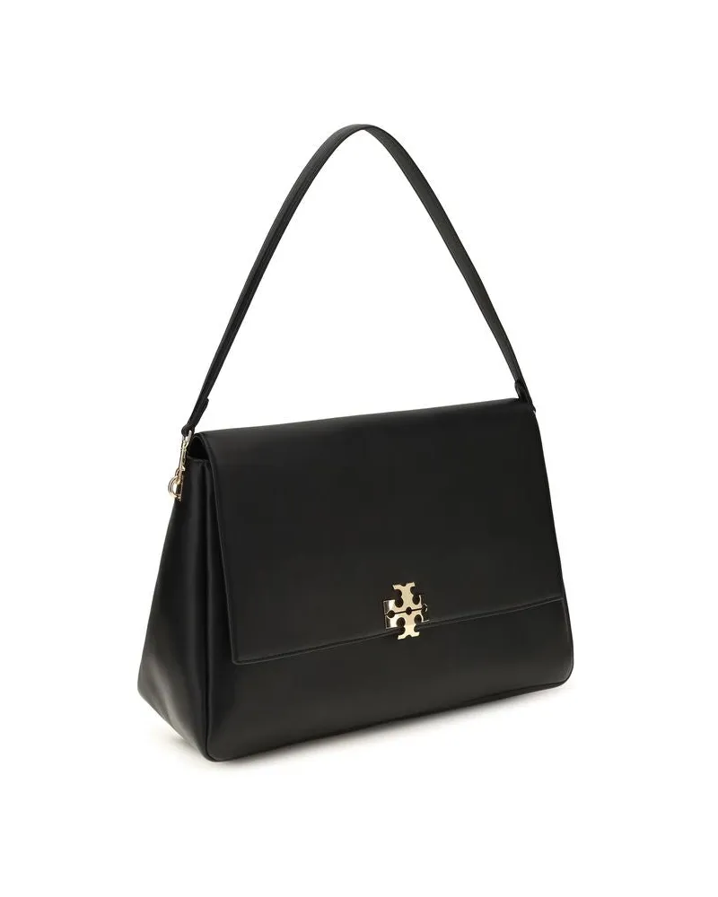 Tory Burch Women's Black Calf Leather Bos Taurus Shoulder Bag Black