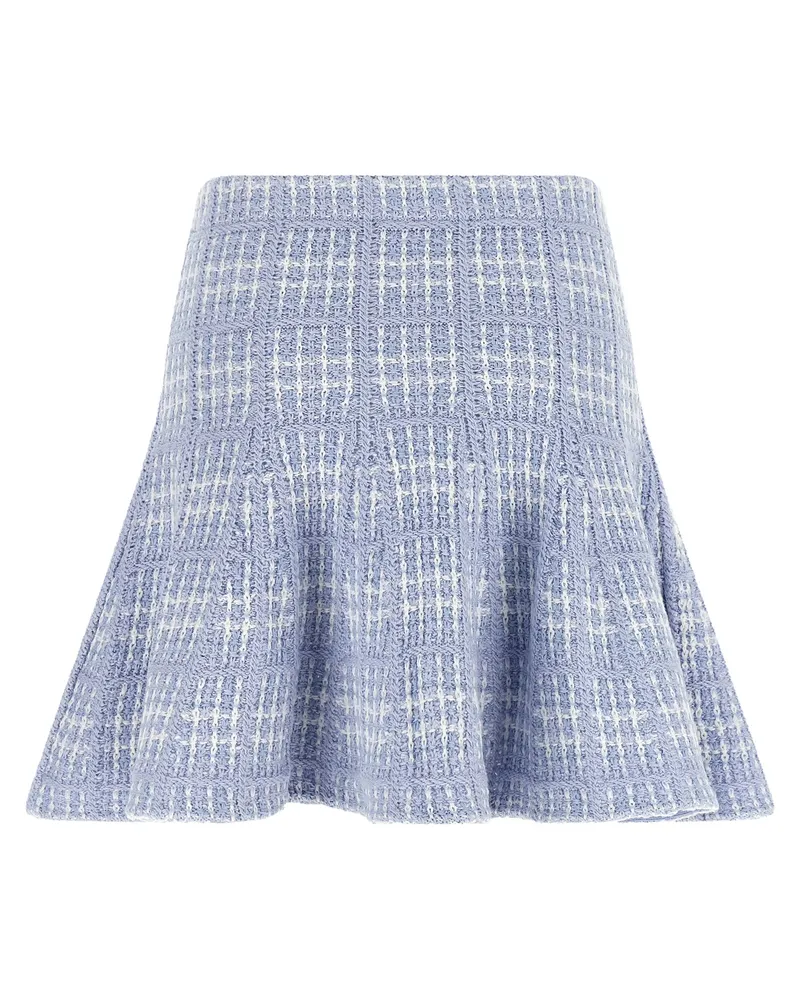Self-Portrait Women Blue Cotton Long Skirt Blue