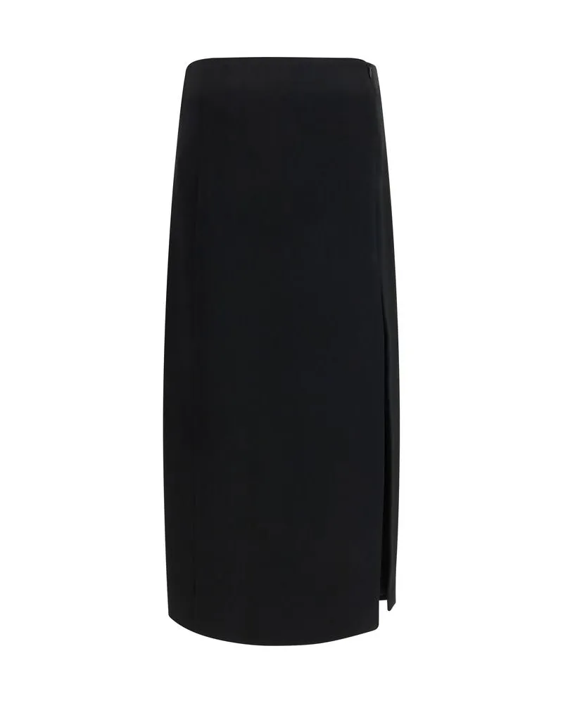 KHAITE Women's Black Acetate Long Skirt Black