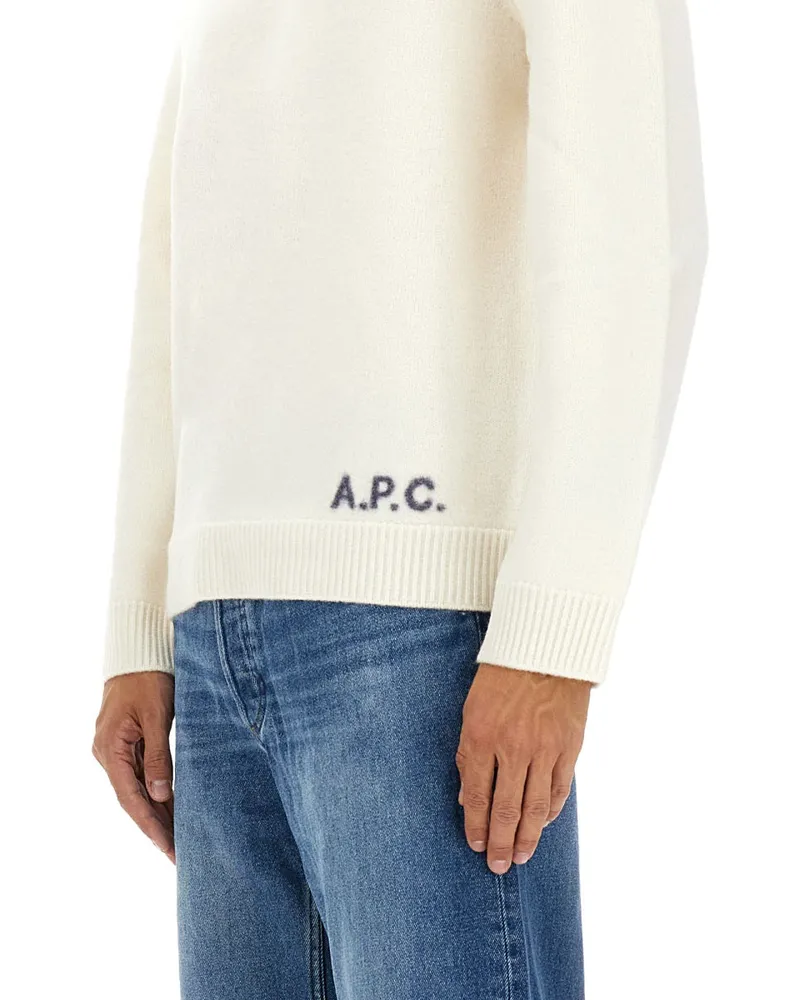 A.P.C. Wool Jersey Sweater — Ivory Ivory