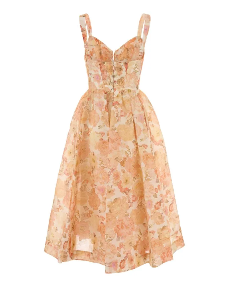 Zimmermann Rebellion Drape Midi Dress — Beige Beige