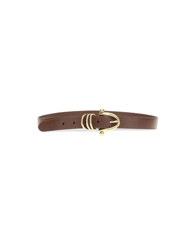 Chloé Women's Brown Calf Leather Bos Taurus Bracelet Brown