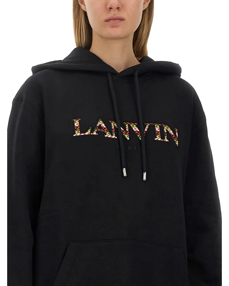 Lanvin Logo Cotton Sweatshirt — Black Black