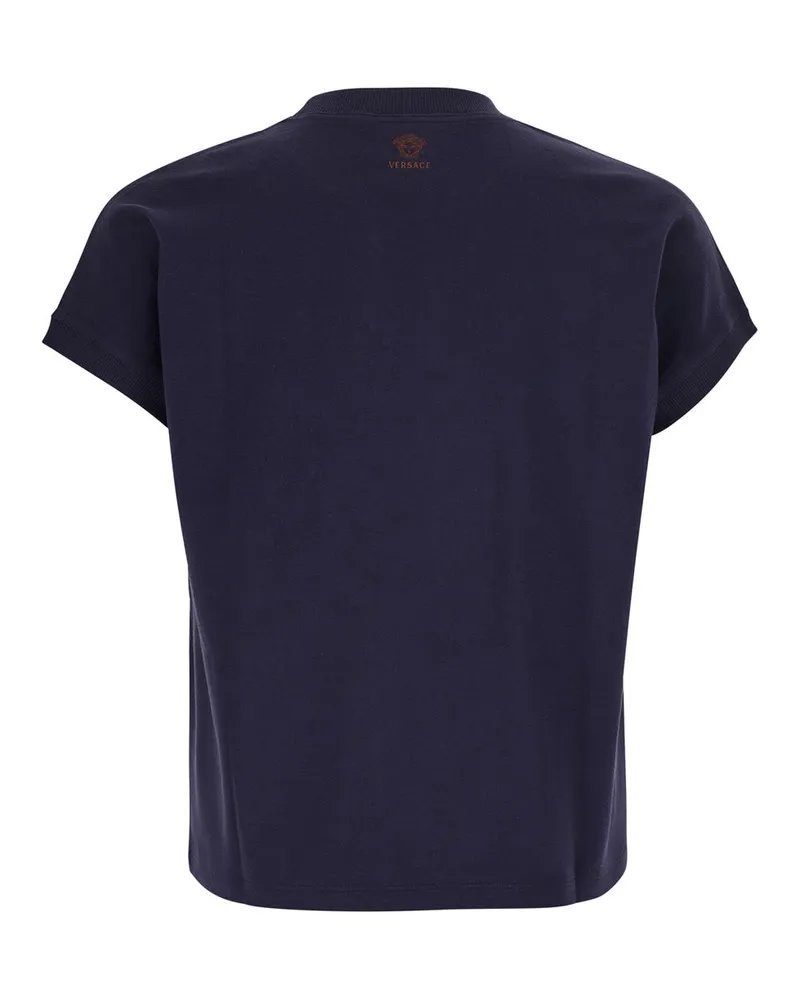 Versace Cotton-Elastane Blend T-Shirt — Navy Navy