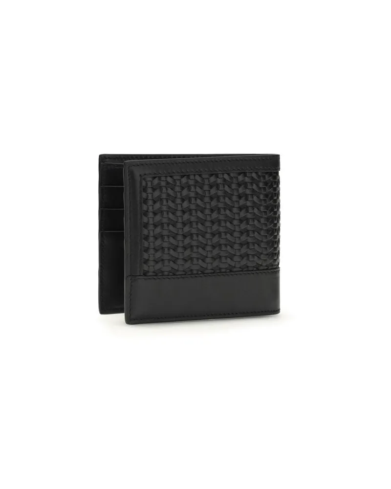 Dolce & Gabbana Men's Black Calf Leather Bos Taurus Wallet Black