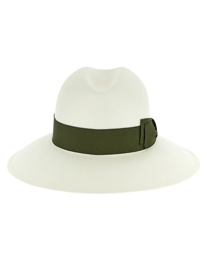 Borsalino BO333353BM Bicolor Hemp Fedora — White White