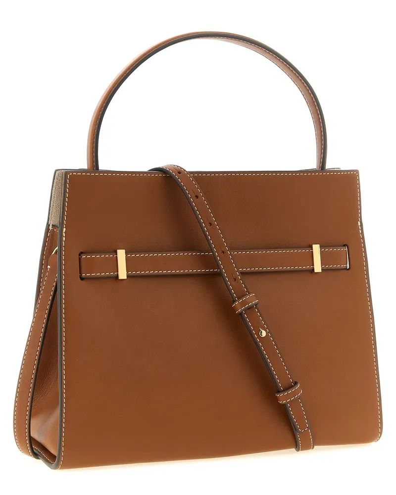 Tory Burch Lee Radziwill Top Handle Bag — Brown Brown