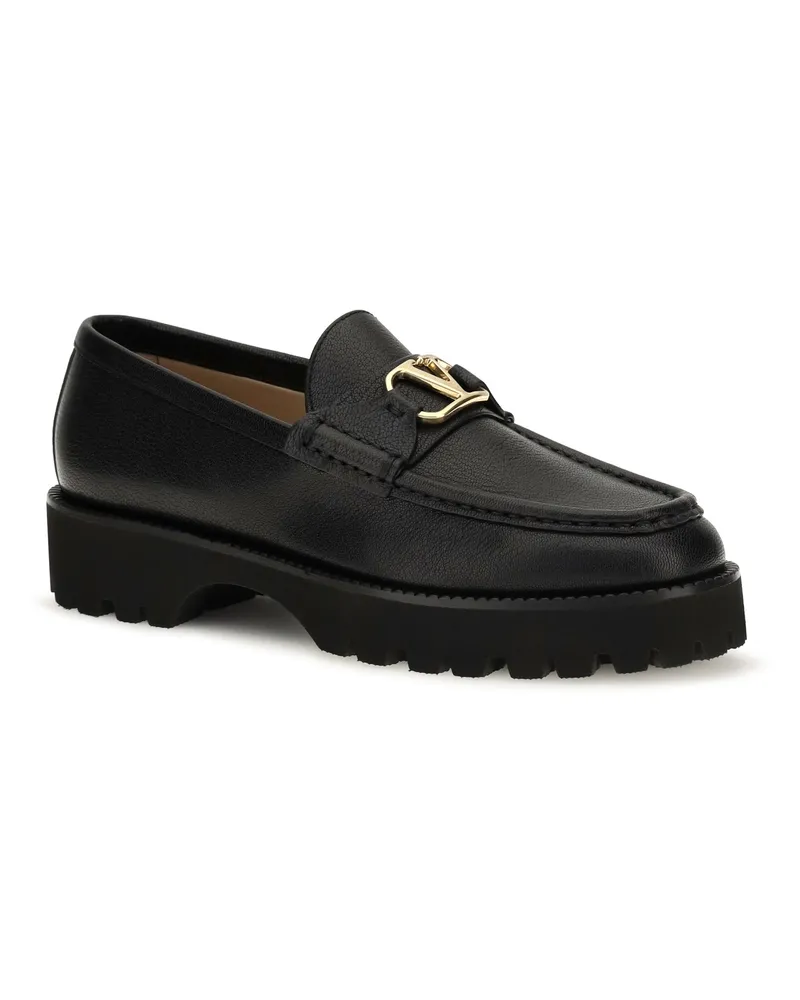 Valentino Garavani Women's Vlogo Signature Leather Loafers Nero Black