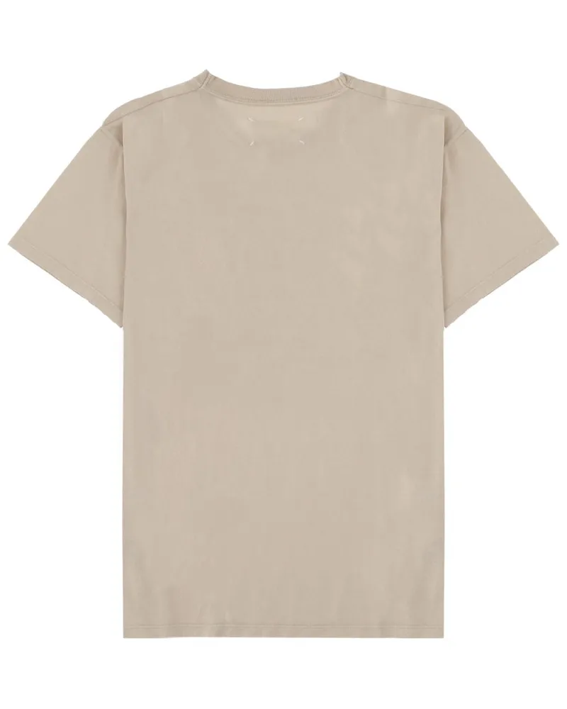 Maison Margiela Printed Cotton T-Shirt — Beige Beige