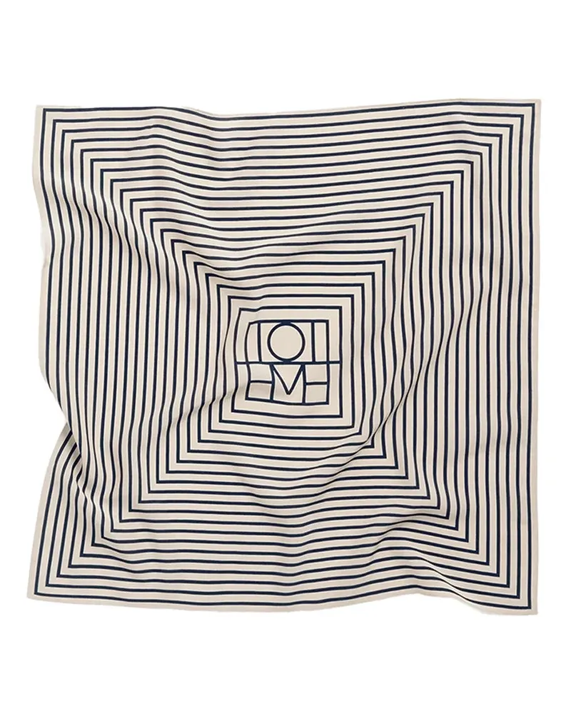 Totême Silk Monogram Scarf — Cream Cream
