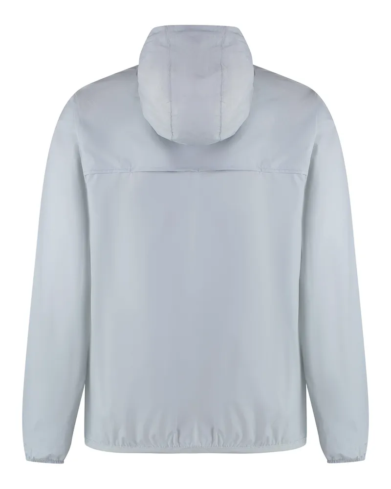 K-Way Men's Le Vrai 3.0 Claude Hooded Nylon Jacket Gray Polyamide Raincoats Coat Gray
