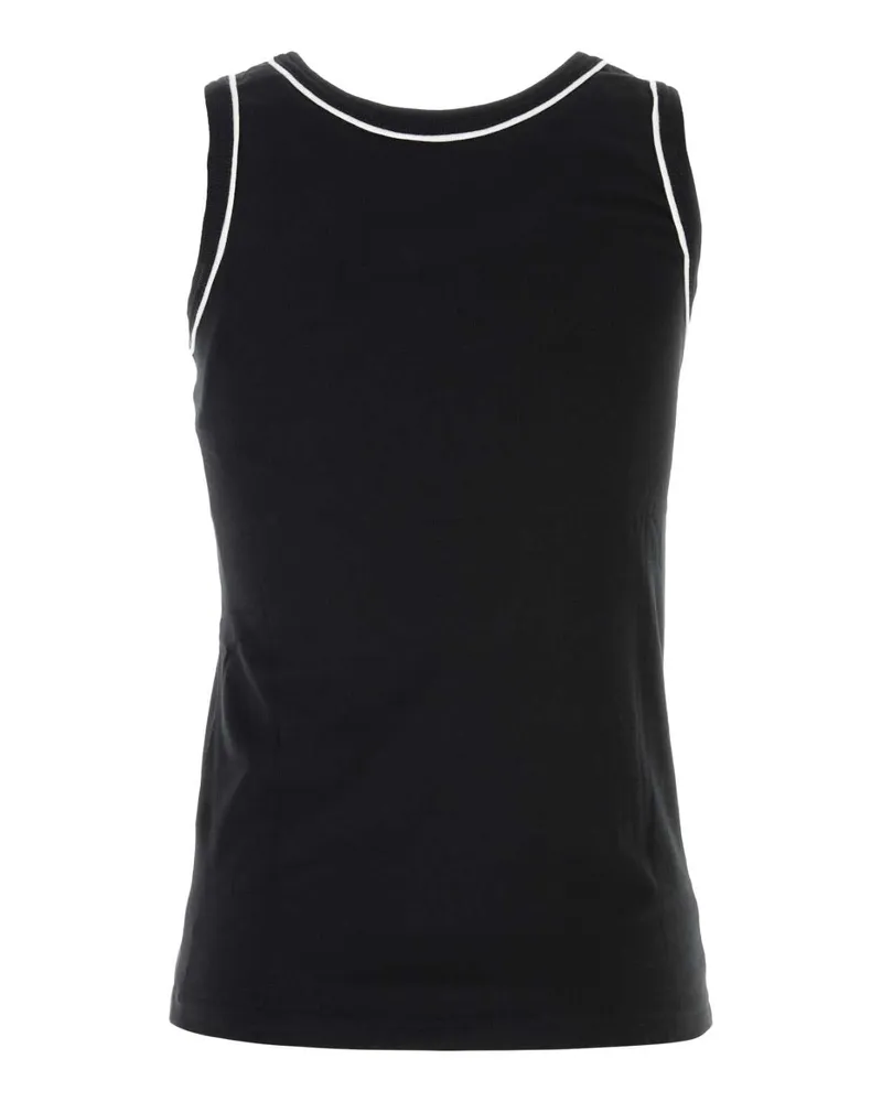 Valentino Garavani Women's Black Cotton Tank Top Nerobianco Exterior: Maglie Sweater Black