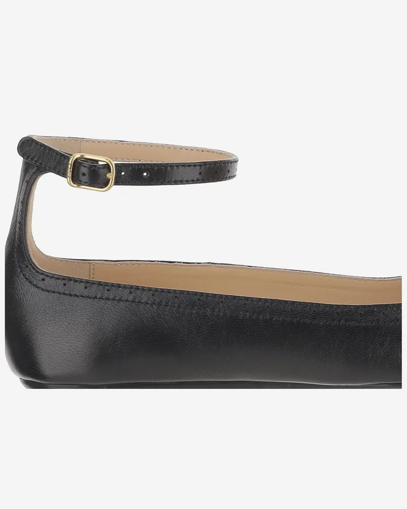 Chloé Women's Mixed Leather Ballerina Flats Black Black