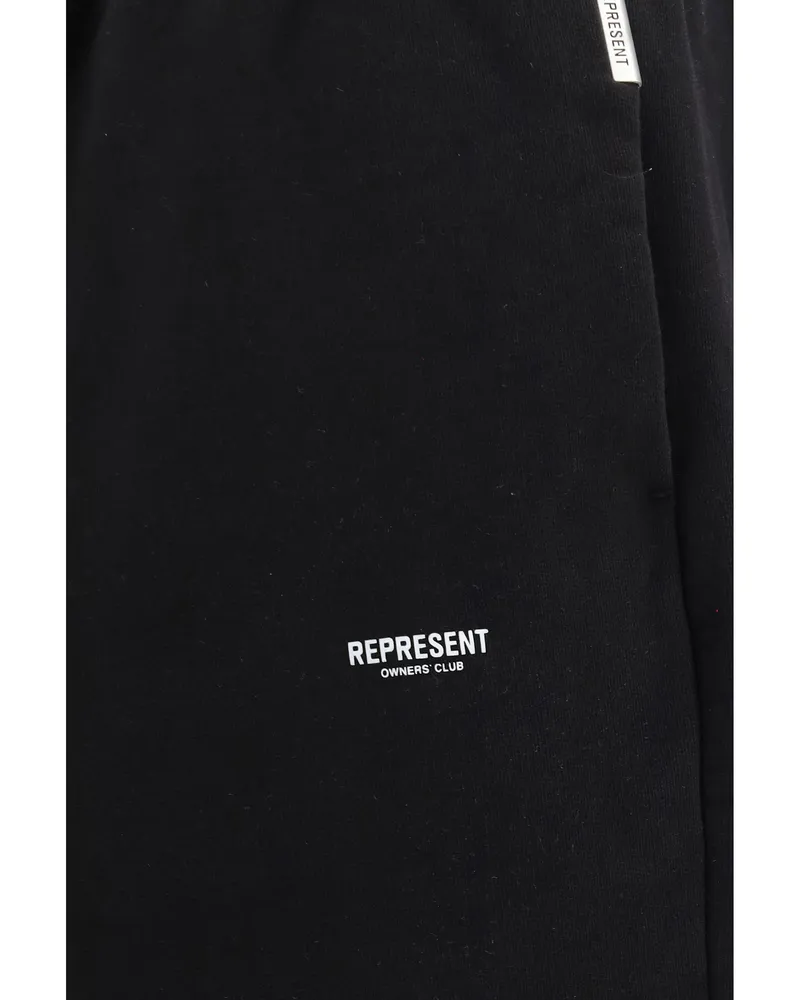REPRESENT Men's Sweatpants Micro Owners Club Jet Black Cotton Trousers Black