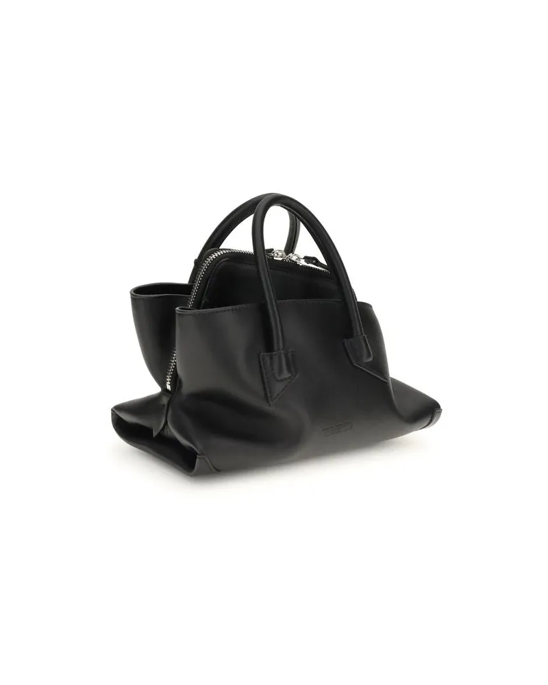 ATTICO Women's Black Calf Leather Bos Taurus Handbag Bag Black
