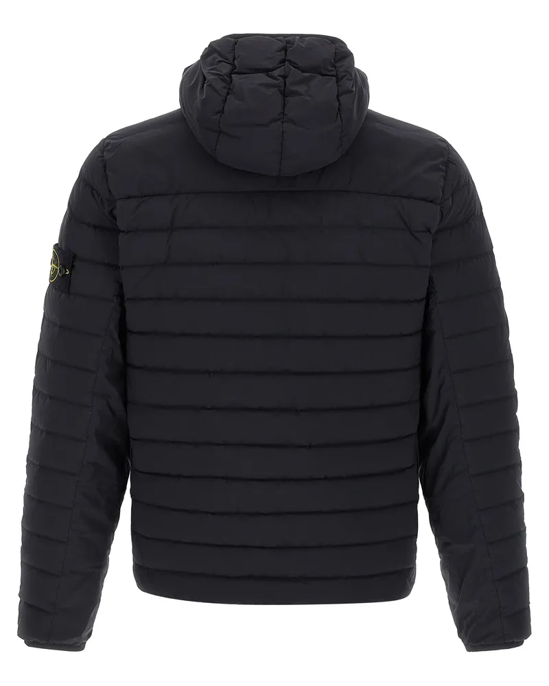 Stone Island Men's Blue Polyamide Full-Length Jacket Clothing Black