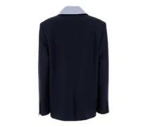 Virgin Wool Blazer — Navy