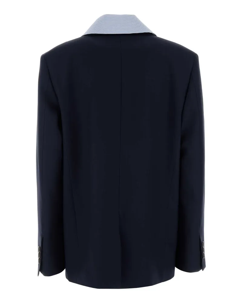 Miu Miu Women's Virgin Wool Blazer Navy Blazers Navy