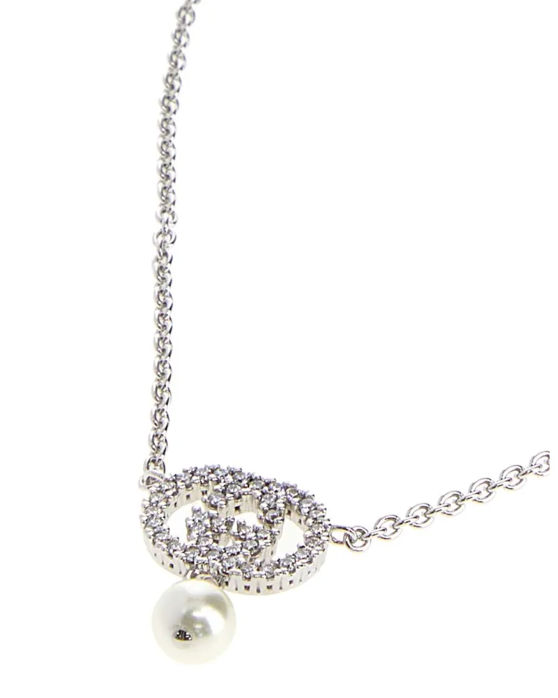 Gucci Women's Silver Metal Neckline 0926pearlwhite Brass Necklaces Silver