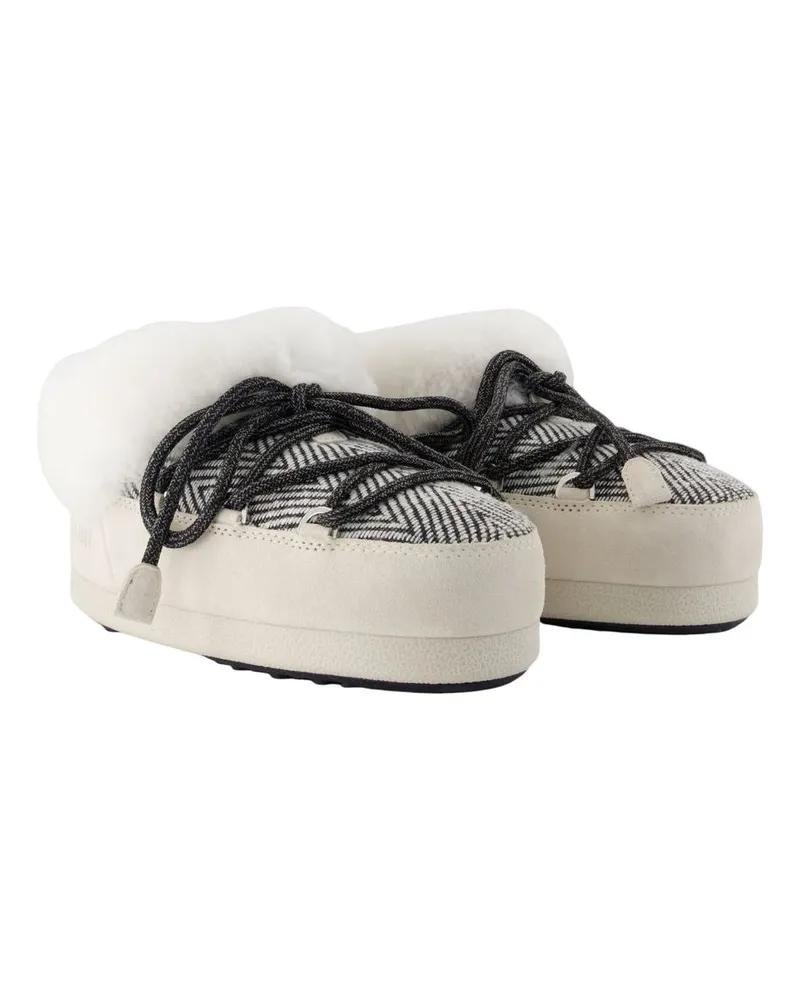 Moon Boot Women's Mb X Gir Evx Sandals -  Leather White Lambskin Shoes Mules White