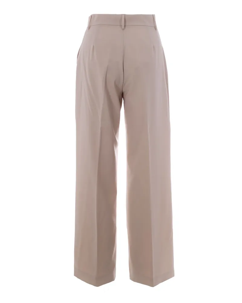 Max Mara Women's Chino Trousers Sand Wool Virgin Beige