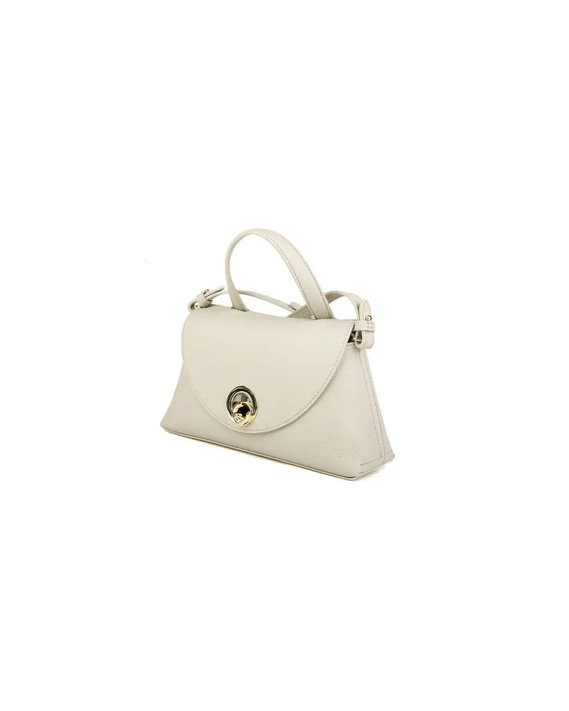 Coccinelle Bovine Leather Top Handle Bag — Beige Beige