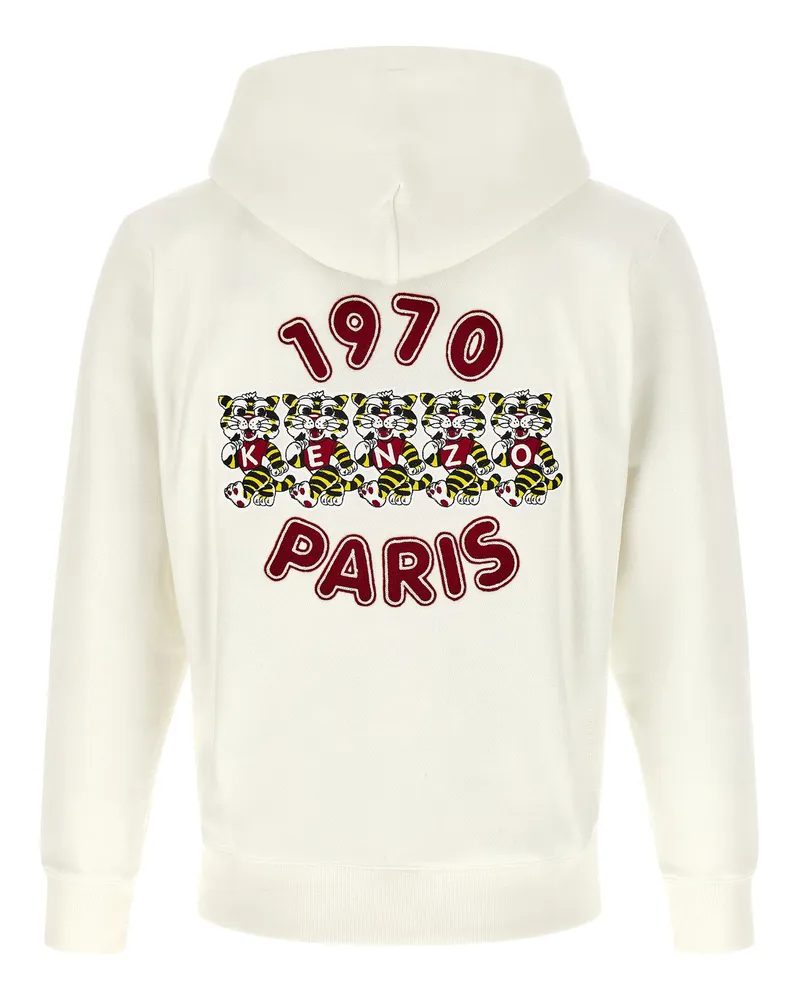 Kenzo Wild Tiger Embroidered Hoodie — Cream Cream