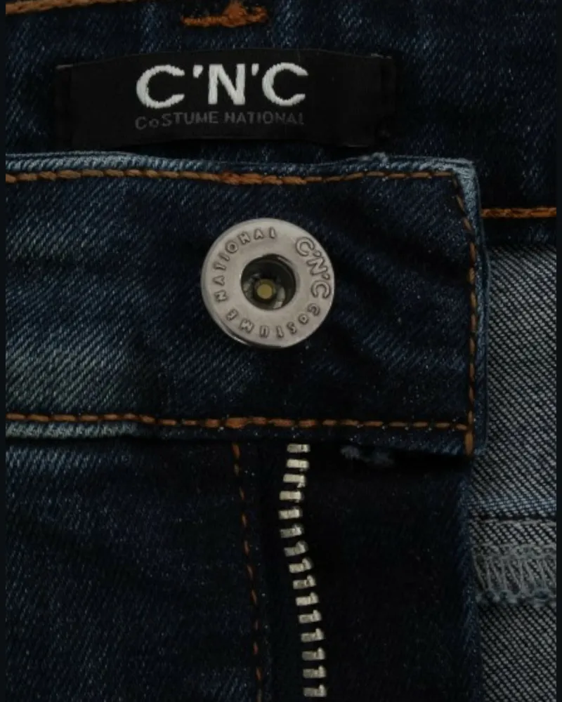 CoSTUME NATIONAL Women's Blue Straight Leg Jeans Cotton Clothing Blue