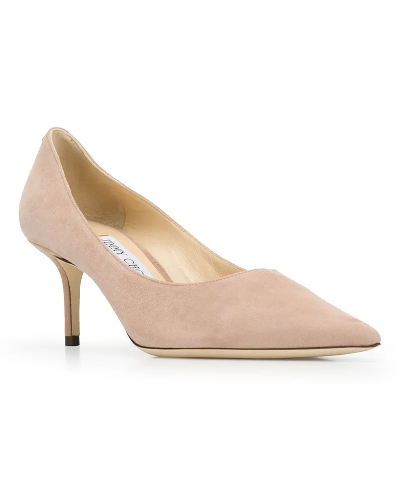 Jimmy Choo Suede Pointed-Toe Pump — Beige Beige